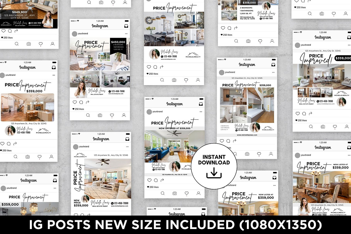 Price Improvement Instagram Posts, a Social Media Template by CreativeVinesStore (Photo 3 of 6)