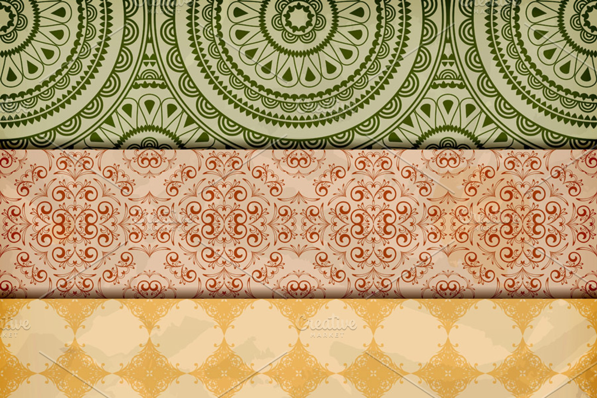 vector seamless floral borders on c