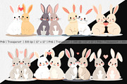 Clipart Love Rabbit, a Graphic by Artnoy (Thumbnail 2 of 5)