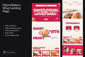 Figma Bakery Shop Landing Page, a Landing Page Template by Musara