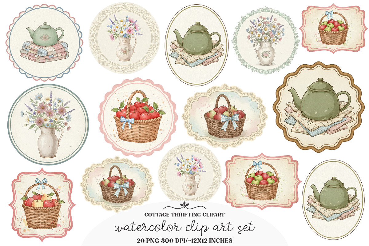 Cottage Thrifting Clipart PNG, an Illustration by GatewayDesign (Photo 1 of 6)