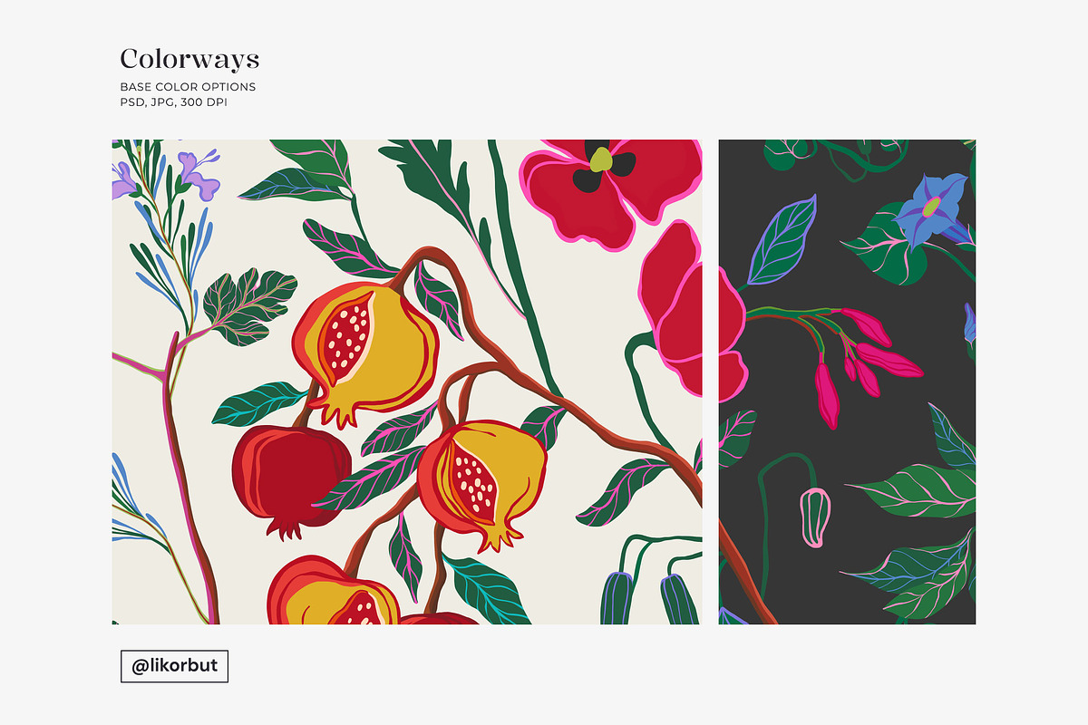 Spanish Botanical Floral Pattern, a Pattern Graphic by likorbut (Photo 8 of 12)