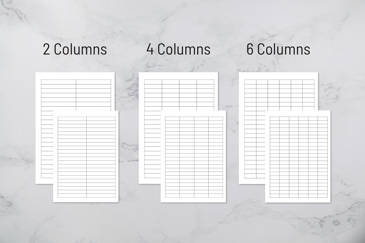 Printable Columns And Rows, a Print Template by Snapybiz