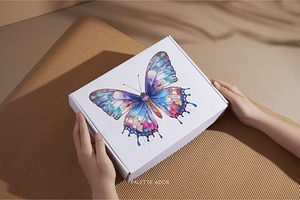 Watercolor Rainbow Butterflies