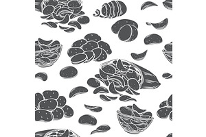 Potato chips seamless pattern, an Object Illustration by VictoriaSergeeva