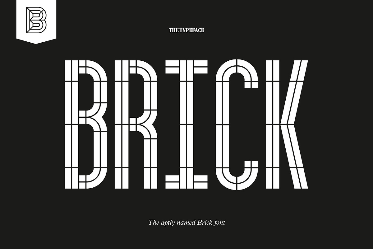 BRICK - A geometric stencil typeface, a Sans Serif Font by Studio Bayley (Photo 1 of 7)