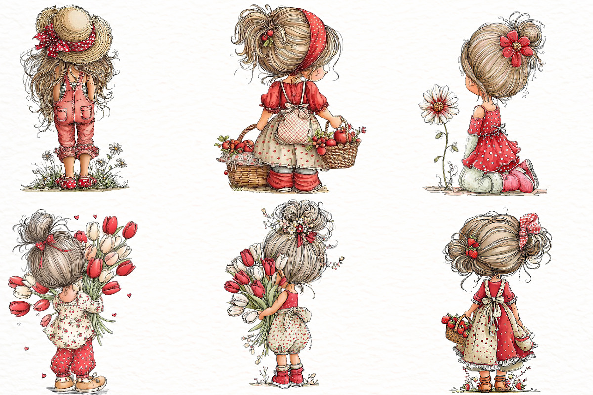 Watercolor coquette farm girl Clipar, an Illustration by Designworld (Photo 2 of 8)