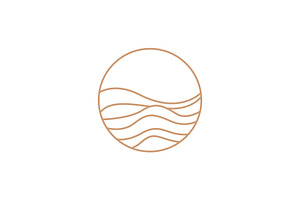 Sand logo, sand dune, beach icon