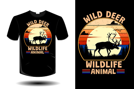 Wild deer wild life t shirt design