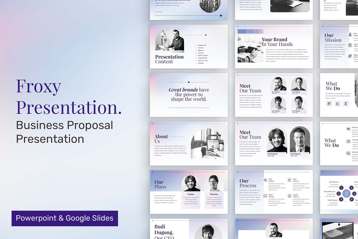 Froxy Presentation, a Presentation Template by Fitra Noor