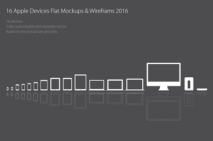 Apple Device Wireframe Mockups