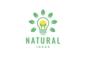 leaves idea creative bulb lamp logo, a Branding & Logo Template by devastd