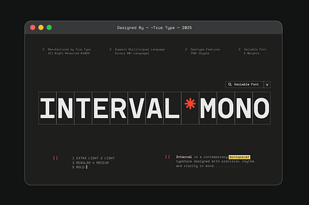 TRT Interval Mono Font