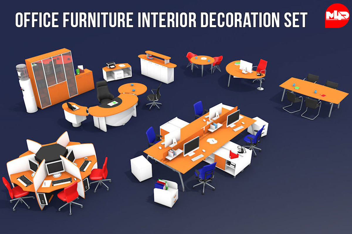Office Furniture Interior Decoration, a Furniture 3D Model by multimedia4ds (Photo 1 of 10)