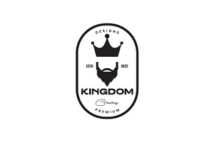 Bearded Man With Crown Vintage Logo