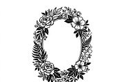 50 Elegant Floral Oval Mirror Frame, a Decorative Illustration by Amazin_art (Thumbnail 9 of 29)