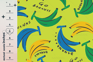 Banana Fruit Seamless Pattern Set