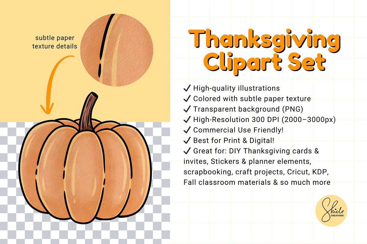Thanksgiving Clipart Set - Colored, a Seasonal Illustration by shielscreations (Photo 2 of 4)