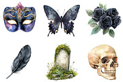 Watercolor Gothic Clipart, an Illustration by CitraGraphics (Thumbnail 5 of 5)