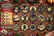 Christmas Ornaments Laser Cut SVG, an Object Graphic by DreamCafeArt (Thumbnail 1 of 7)