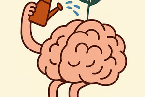 brain watering itself, generative AI, a Photo by Nito
