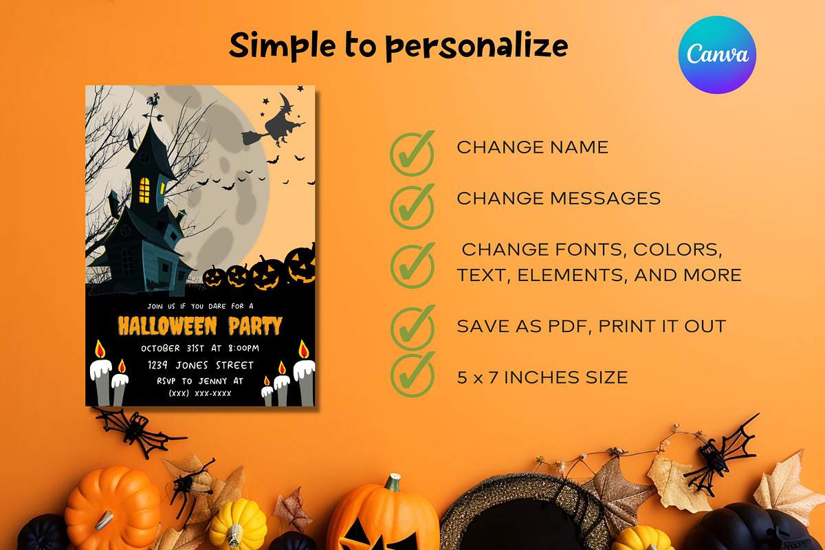 Editable Halloween Card Set, a Card Template by Adalin Shop (Photo 6 of 9)