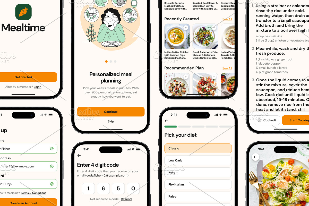 Mealtime - Recipe App UI Kit (Figma), an UI Kit Template by Hamza Naeem (Photo 3 of 4)