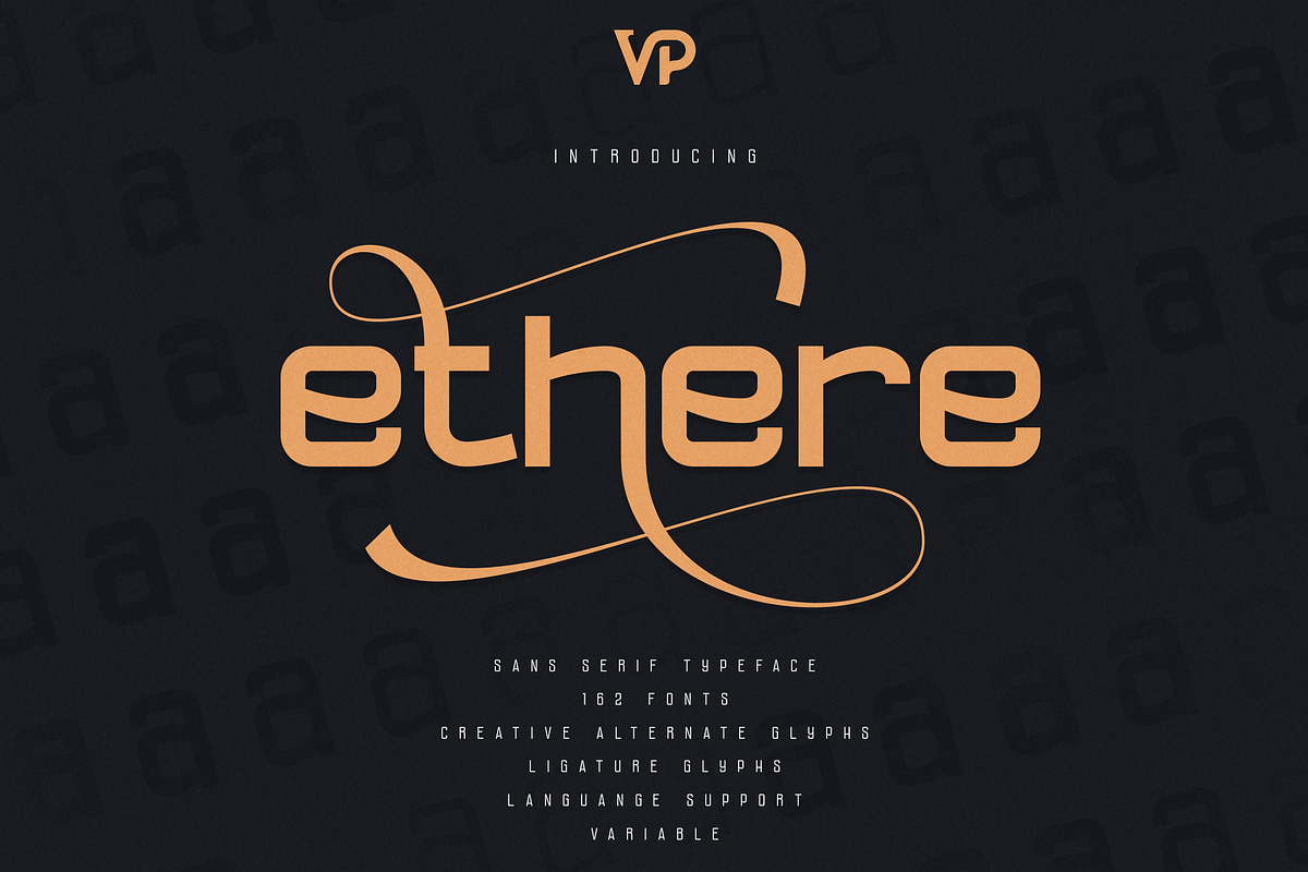 Ethere - Futuristic Sans - 162 fonts, a Sans Serif Font by VP Fonts (Photo 1 of 27)