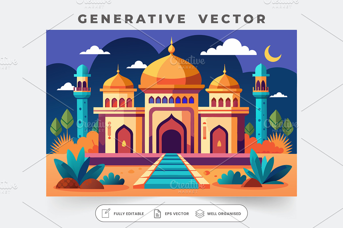 A vibrant hammam stands majestically, a Graphic by Iftikhar Alam