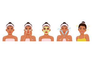 Skin pore cleaning, cartoon woman, an Illustration by Buch&Bee