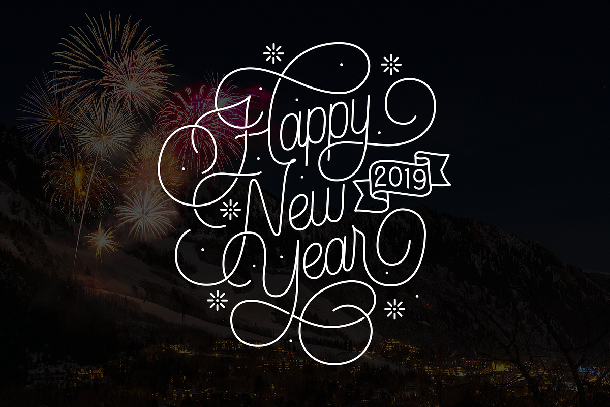 Happy New Year Lettering Graphics, an Illustration by Davihero (Photo 6 of 12)