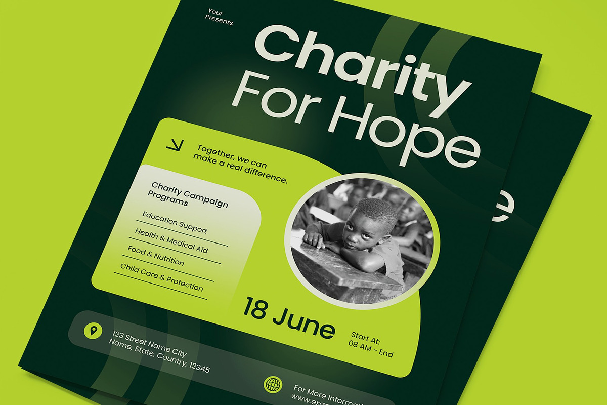 Charity Campaign Flyer, a Flyer Template by graphicook (Photo 2 of 3)