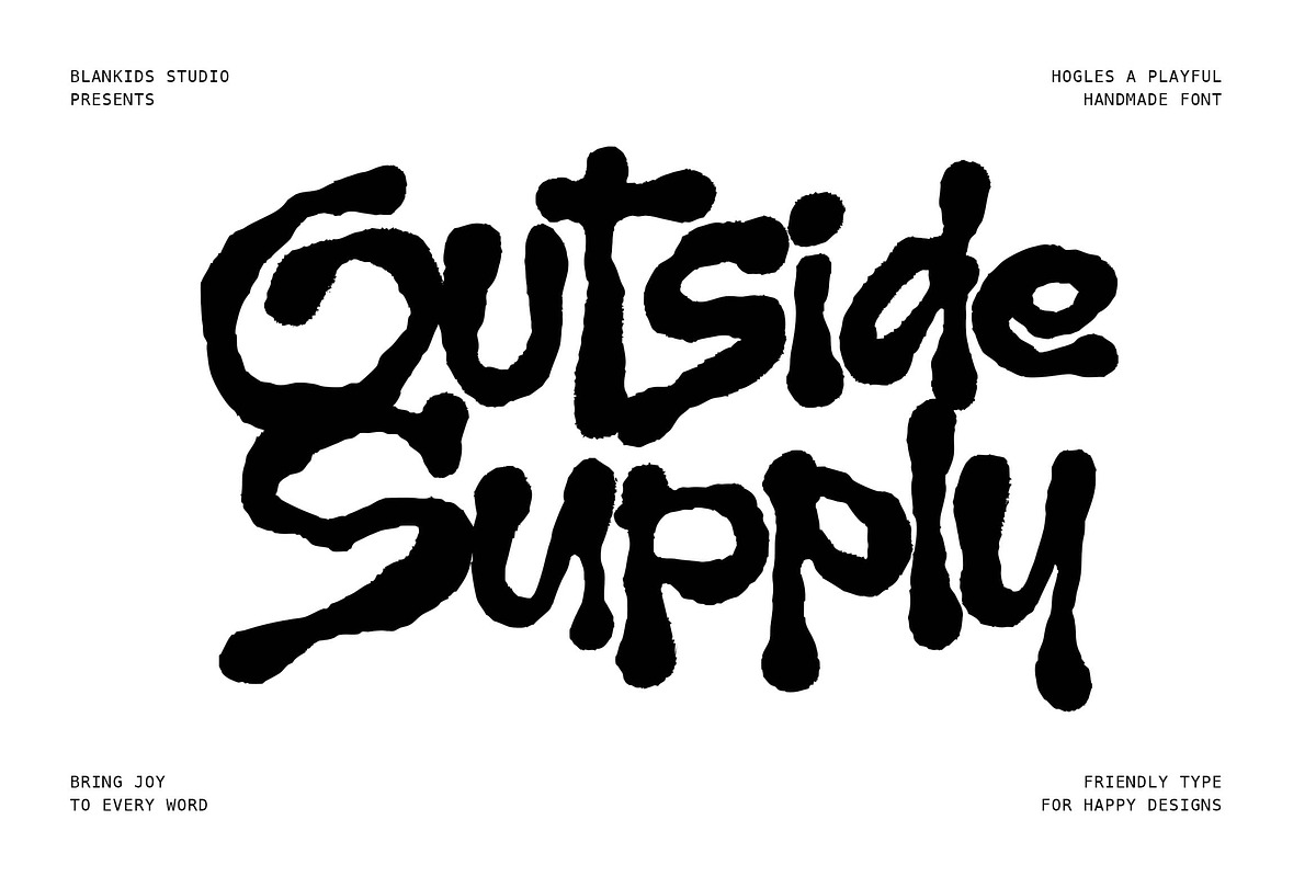 Hogles a Handmade Display Font, a Handwritten Font by Blankids Studio (Photo 1 of 9)