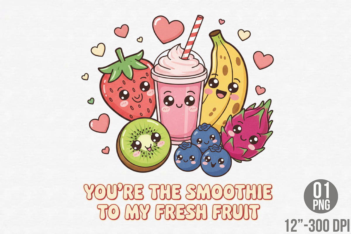 Valentine Funny Food Clipart, an Illustration by Designking (Photo 1 of 4)