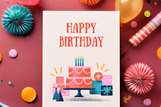 Birthday Card Canva Template, a Card Template by Studioterrace (Thumbnail 1 of 4)