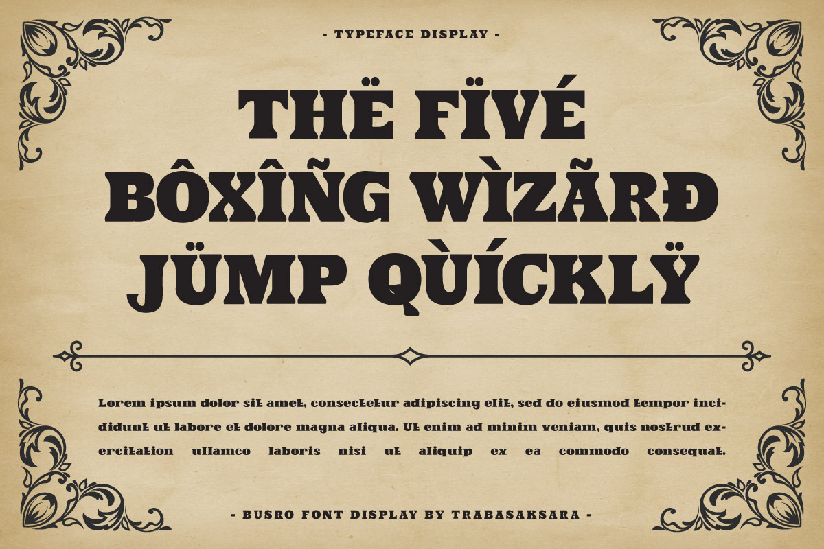 BUSRO - Serif Display Font, a Serif Font by trabaskriya (Photo 2 of 8)