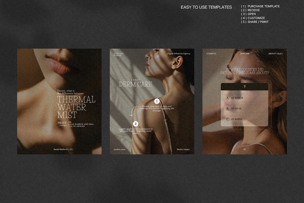 Neutral Skincare IG Template Pack preview 3