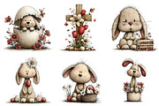 Easter Bunny Clipart Bundle, an Illustration by CreationArt (Thumbnail 2 of 5)