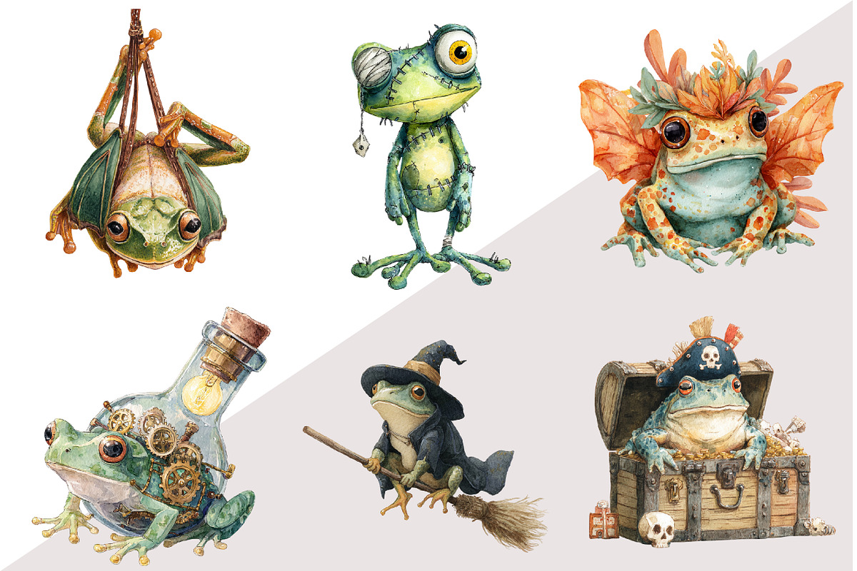 Halloween Frog Clipart, an Illustration by Design Market (Photo 2 of 6)