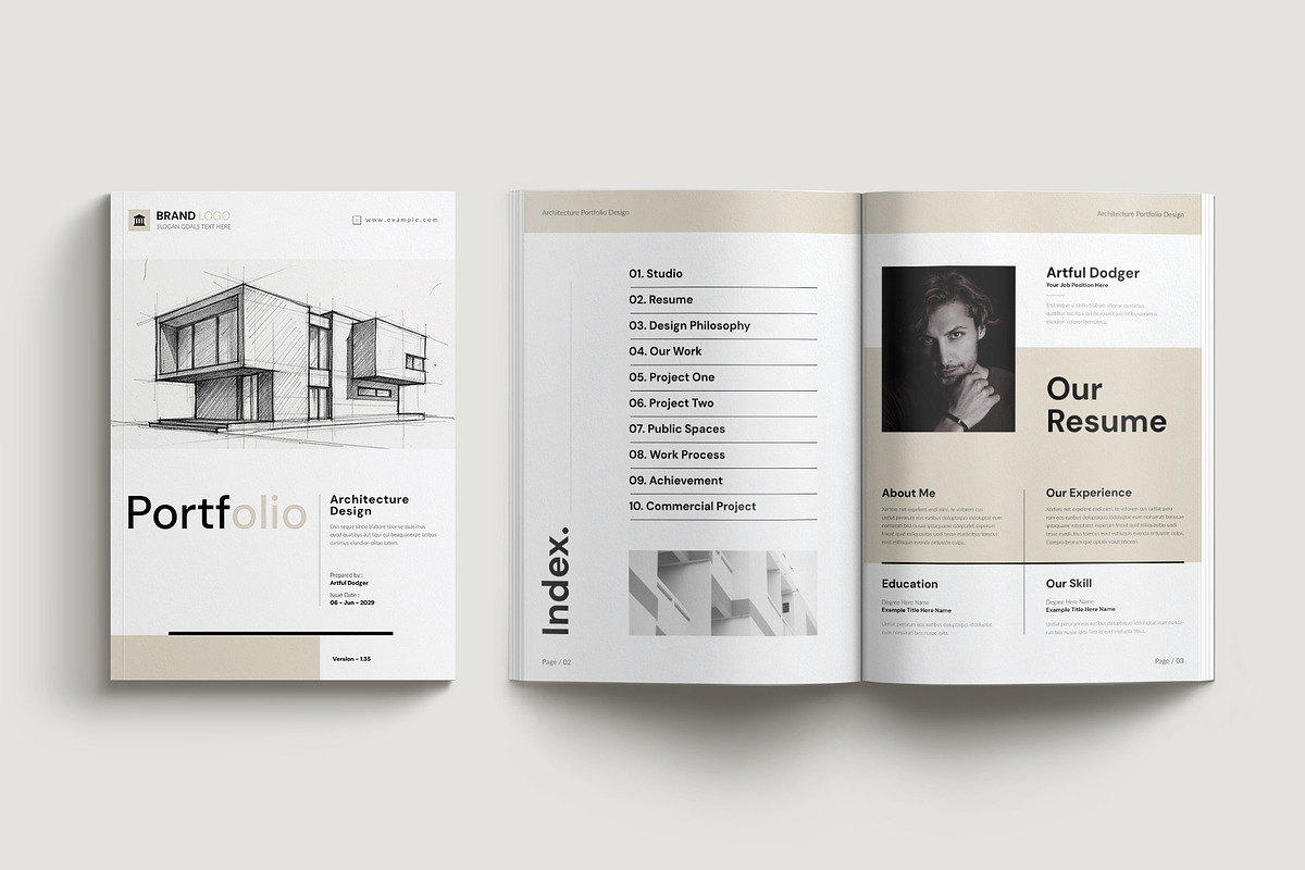 Architecture Portfolio Template, a Brochure Template by Cleffon_Graphic_Studio (Photo 2 of 7)