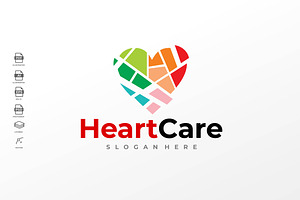 Modern Gradient Colorful Heart Care