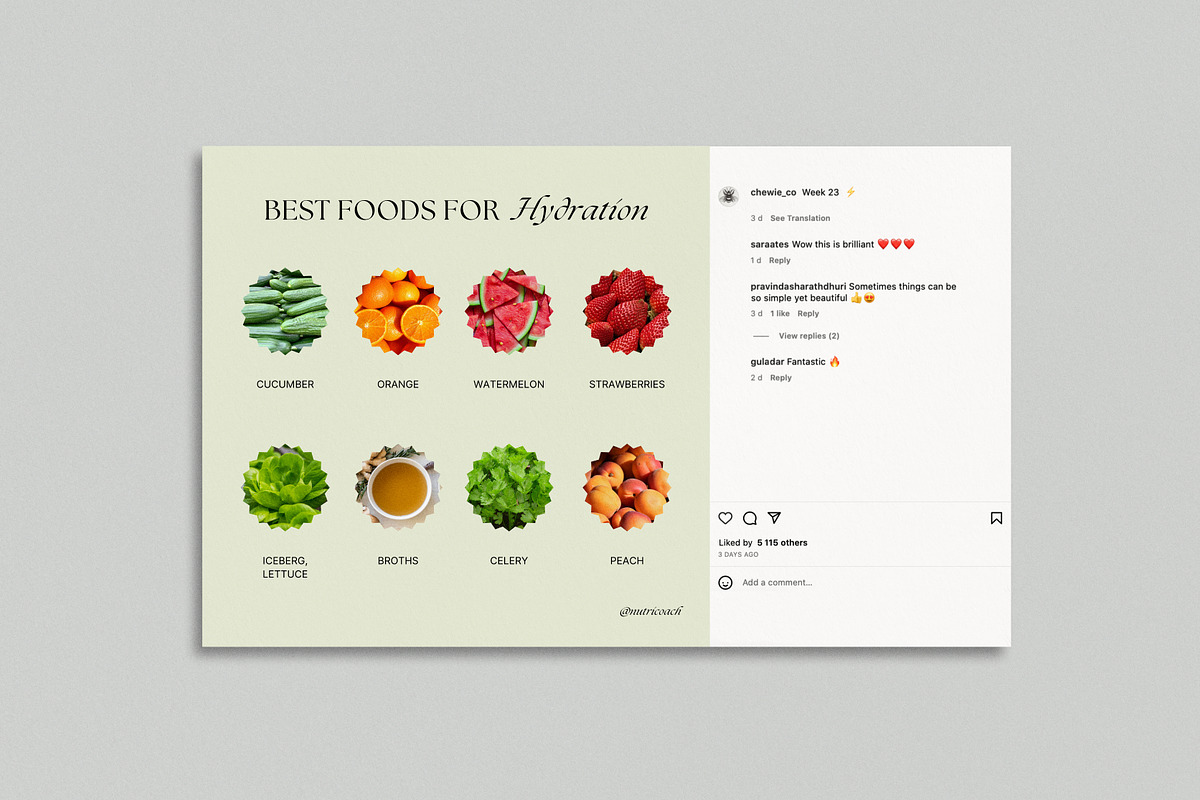 Nutrition Coach Instagram Templates, a Social Media Template by Chewie Co (Photo 9 of 10)