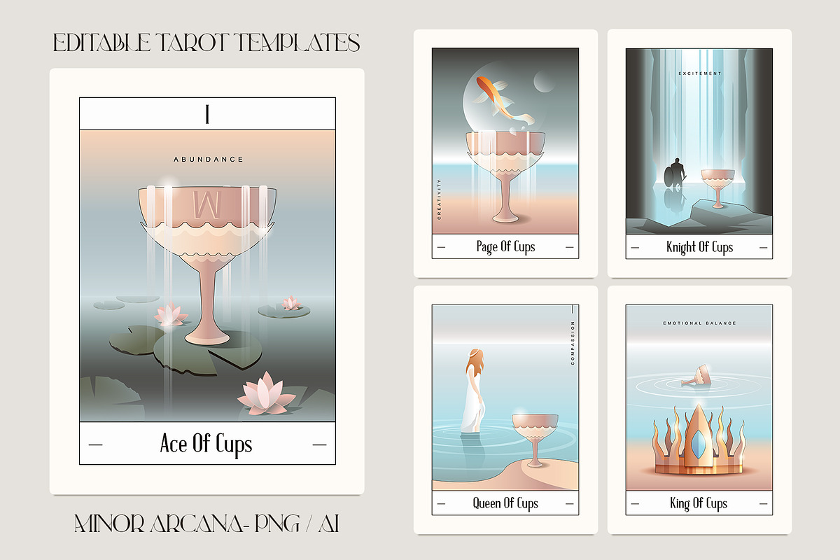 Tarot Card Templates - Minor Arcana, an Illustration by Polar Vectors (Photo 4 of 15)