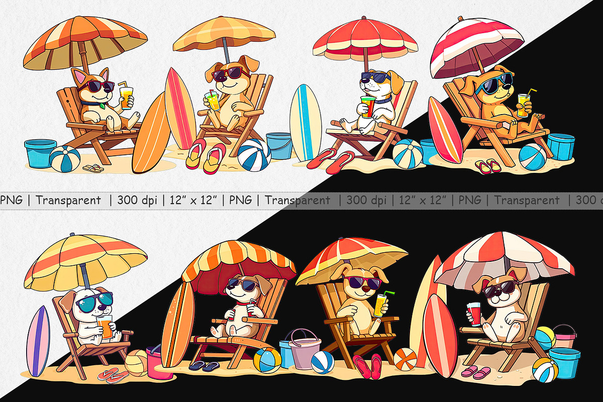 Summer Dog Clipart, a Graphic by Artnoy (Photo 2 of 5)