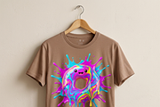 Kawaii Rainbow Donut Splash, a Shirt Mockup by Vector Stall (Thumbnail 1 of 15)