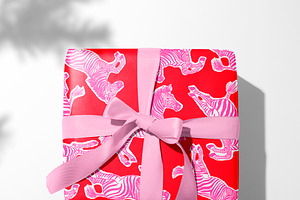 Preppy Pink And Red Zebra Pattern