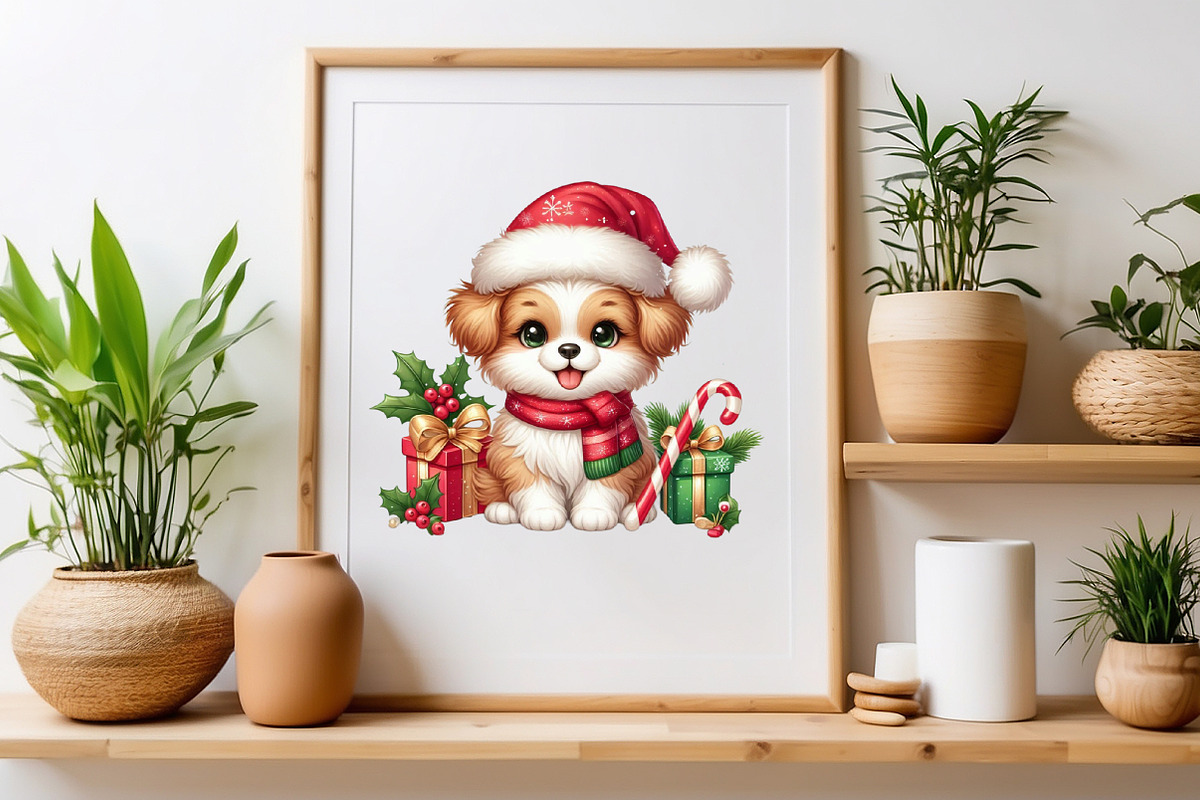 Christmas Cute Puppy Sublimation, a Seasonal Illustration by Craft Nest (Photo 4 of 5)