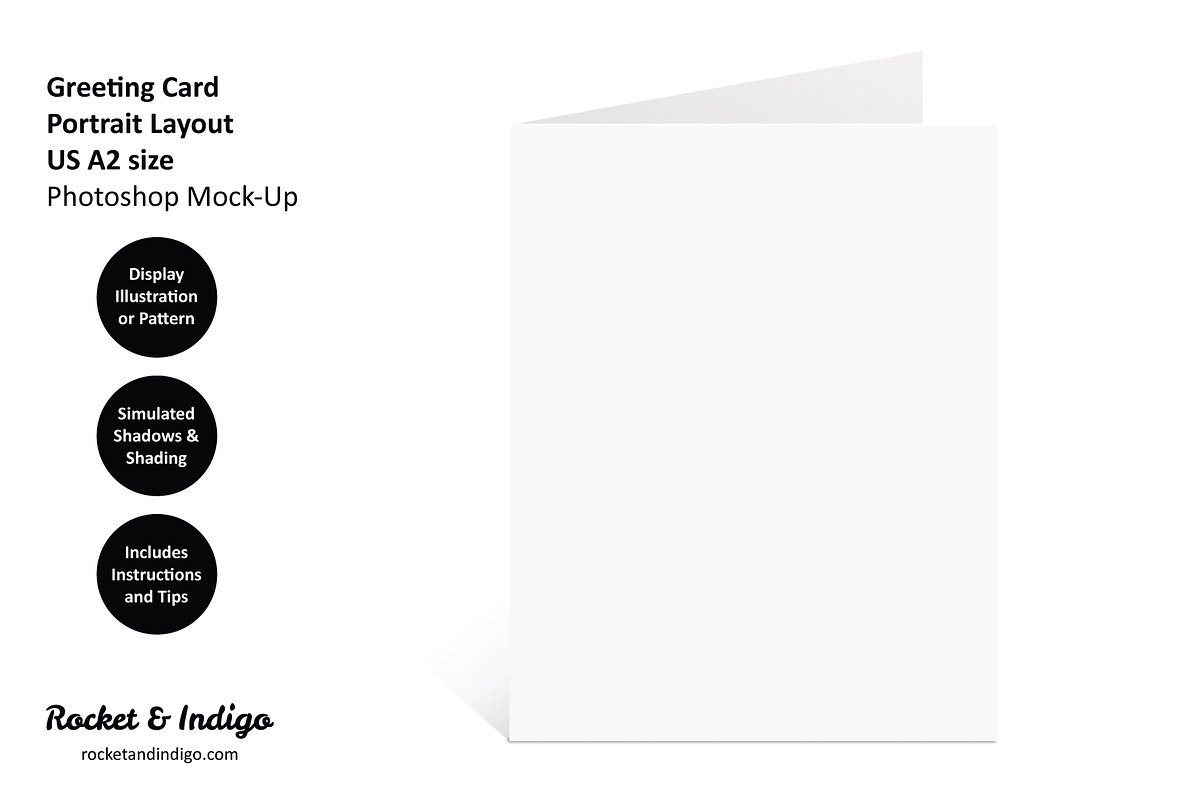 US A2 Greeting Card Photoshop Mockup, a Product Mockup by Rocket & Indigo (Photo 3 of 3)