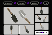 Hand Garden Trowel Mockup, a Household Mockup by hiddemaru (Thumbnail 2 of 4)