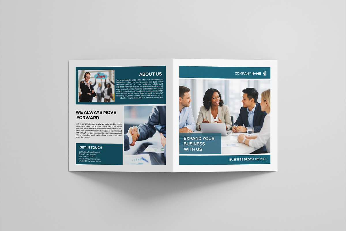 Square Bifold Business Brochure, a Brochure Template by retrographix (Photo 2 of 5)